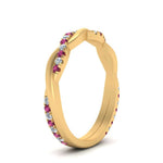 Load image into Gallery viewer, twisted-diamond-wedding-band-with-pink-sapphire-in-yellow-gold-FDENS3301BGSADRPI-NL-YG.jpg
