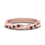 Load image into Gallery viewer, twisted-diamond-wedding-band-with-ruby-in-rose-gold-FDENS3301BGRUDR-NL-RG.jpg
