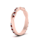 Load image into Gallery viewer, twisted-diamond-wedding-band-with-ruby-in-rose-gold-FDENS3301BGRUDR-NL-RG.jpg
