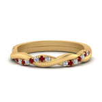 Load image into Gallery viewer, twisted-diamond-wedding-band-with-ruby-in-yellow-gold-FDENS3301BGRUDR-NL-YG.jpg
