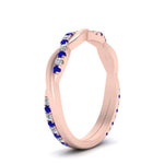 Load image into Gallery viewer, twisted-diamond-wedding-band-with-sapphire-in-rose-gold-FDENS3301BGSABL-NL-RG.jpg
