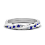 Load image into Gallery viewer, twisted-diamond-wedding-band-with-sapphire-in-white-gold-FDENS3301BGSABL-NL-WG.jpg
