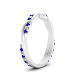Load image into Gallery viewer, twisted-diamond-wedding-band-with-sapphire-in-white-gold-FDENS3301BGSABL-NL-WG.jpg
