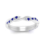 Load image into Gallery viewer, twisted-diamond-wedding-band-with-sapphire-in-white-gold-FDENS3301BGSABL-NL-WG.jpg
