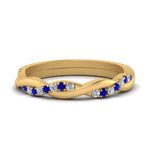 Load image into Gallery viewer, twisted-diamond-wedding-band-with-sapphire-in-yellow-gold-FDENS3301BGSABL-NL-YG.jpg

