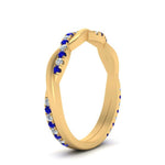 Load image into Gallery viewer, twisted-diamond-wedding-band-with-sapphire-in-yellow-gold-FDENS3301BGSABL-NL-YG.jpg
