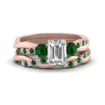 Load image into Gallery viewer, twisted-emerald-cut-diamond-wedding-band-with-emerald-in-rose-gold-FDENS3301EMGEMGR-NL-RG.jpg
