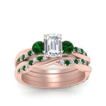 Load image into Gallery viewer, twisted-emerald-cut-diamond-wedding-band-with-emerald-in-rose-gold-FDENS3301EMGEMGR-NL-RG.jpg
