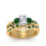 Load image into Gallery viewer, twisted-emerald-cut-diamond-wedding-band-with-emerald-in-yellow-gold-FDENS3301EMGEMGR-NL-YG.jpg
