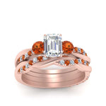 Load image into Gallery viewer, twisted-emerald-cut-diamond-wedding-band-with-orange-sapphire-in-rose-gold-FDENS3301EMGSAOR-NL-RG.jpg
