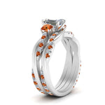 Load image into Gallery viewer, twisted-emerald-cut-diamond-wedding-band-with-orange-sapphire-in-white-gold-FDENS3301EMGSAOR-NL-WG.jpg
