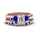 Load image into Gallery viewer, twisted-emerald-cut-diamond-wedding-band-with-sapphire-in-rose-gold-FDENS3301EMGSABL-NL-RG.jpg

