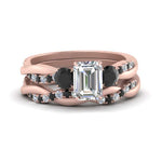 Load image into Gallery viewer, twisted-emerald-cut-wedding-band-with-black-diamond-in-rose-gold-FDENS3301EMGBLACK-NL-RG.jpg
