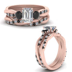 Load image into Gallery viewer, twisted-emerald-cut-wedding-band-with-black-diamond-in-rose-gold-FDENS3301EMGBLACK-NL-RG.jpg
