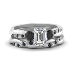 Load image into Gallery viewer, twisted-emerald-cut-wedding-band-with-black-diamond-in-white-gold-FDENS3301EMGBLACK-NL-WG.jpg
