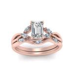 Load image into Gallery viewer, twisted-emerald-cut-womens-diamond-bridal-ring-sets-in-rose-gold-FD8300EMB2-NL-RG
