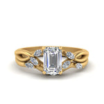 Load image into Gallery viewer, twisted-emerald-cut-womens-diamond-bridal-ring-sets-in-yellow-gold-FD8300EMB2-NL-YG
