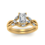 Load image into Gallery viewer, twisted-emerald-cut-womens-diamond-bridal-ring-sets-in-yellow-gold-FD8300EMB2-NL-YG
