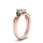 Load image into Gallery viewer, twisted-emerald-cut-womens-emerald-bridal-ring-sets-in-rose-gold-FD8300EMB2GEMGR-NL-RG
