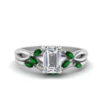 Load image into Gallery viewer, twisted-emerald-cut-womens-emerald-bridal-ring-sets-in-white-gold-FD8300EMB2GEMGR-NL-WG
