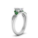 Load image into Gallery viewer, twisted-emerald-cut-womens-emerald-bridal-ring-sets-in-white-gold-FD8300EMB2GEMGR-NL-WG
