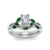 Load image into Gallery viewer, twisted-emerald-cut-womens-emerald-bridal-ring-sets-in-white-gold-FD8300EMB2GEMGR-NL-WG