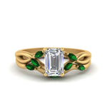 Load image into Gallery viewer, twisted-emerald-cut-womens-emerald-bridal-ring-sets-in-yellow-gold-FD8300EMB2GEMGR-NL-YG
