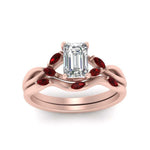 Load image into Gallery viewer, twisted-emerald-cut-womens-ruby-bridal-ring-sets-in-rose-gold-FD8300EMB2GRUDR-NL-RG
