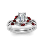 Load image into Gallery viewer, twisted-emerald-cut-womens-ruby-bridal-ring-sets-in-white-gold-FD8300EMB2GRUDR-NL-WG
