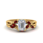 Load image into Gallery viewer, twisted-emerald-cut-womens-ruby-bridal-ring-sets-in-yellow-gold-FD8300EMB2GRUDR-NL-YG