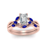 Load image into Gallery viewer, twisted-emerald-cut-womens-sapphire-bridal-ring-sets-in-rose-gold-FD8300EMB2GSABL-NL-RG
