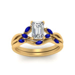 Load image into Gallery viewer, twisted-emerald-cut-womens-sapphire-bridal-ring-sets-in-yellow-gold-FD8300EMB2GSABL-NL-YG