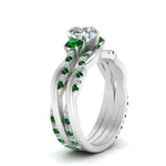 Load image into Gallery viewer, twisted-heart-diamond-wedding-band-with-emerald-in-white-gold-FDENS3301HTGEMGR-NL-WG.jpg
