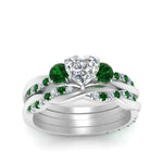 Load image into Gallery viewer, twisted-heart-diamond-wedding-band-with-emerald-in-white-gold-FDENS3301HTGEMGR-NL-WG.jpg
