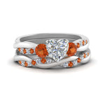 Load image into Gallery viewer, twisted-heart-diamond-wedding-band-with-orange-sapphire-in-white-gold-FDENS3301HTGSAOR-NL-WG.jpg
