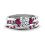 Load image into Gallery viewer, twisted-heart-diamond-wedding-band-with-pink-sapphire-in-white-gold-FDENS3301HTGSADRPI-NL-WG.jpg
