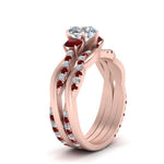 Load image into Gallery viewer, twisted-heart-diamond-wedding-band-with-ruby-in-rose-gold-FDENS3301HTGRUDR-NL-RG.jpg
