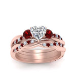 Load image into Gallery viewer, twisted-heart-diamond-wedding-band-with-ruby-in-rose-gold-FDENS3301HTGRUDR-NL-RG.jpg

