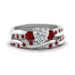 Load image into Gallery viewer, twisted-heart-diamond-wedding-band-with-ruby-in-white-gold-FDENS3301HTGRUDR-NL-WG.jpg
