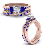 Load image into Gallery viewer, twisted-heart-diamond-wedding-band-with-sapphire-in-rose-gold-FDENS3301HTGSABL-NL-RG.jpg
