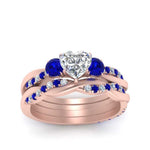 Load image into Gallery viewer, twisted-heart-diamond-wedding-band-with-sapphire-in-rose-gold-FDENS3301HTGSABL-NL-RG.jpg
