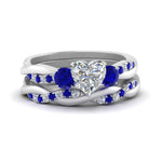 Load image into Gallery viewer, twisted-heart-diamond-wedding-band-with-sapphire-in-white-gold-FDENS3301HTGSABL-NL-WG.jpg
