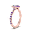 Load image into Gallery viewer, twisted-heart-shaped-purple-topaz-halo-engagement-ring-in-rose-gold-FD9126HTRGVITOANGLE2-NL-RG_92dc1273-aec9-45d9-808b-acc7490ddabb?v=1757924913