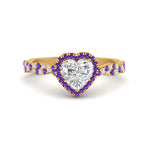 Load image into Gallery viewer, twisted-heart-shaped-purple-topaz-halo-engagement-ring-in-yellow-gold-FD9126HTRGVITO-NL-YG_28f79ed0-376a-45d2-ad9f-dcd0f6b055db?v=1757924912
