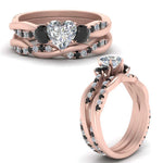 Load image into Gallery viewer, twisted-heart-wedding-band-with-black-diamond-in-rose-gold-FDENS3301HTGBLACK-NL-RG.jpg
