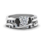 Load image into Gallery viewer, twisted-heart-wedding-band-with-black-diamond-in-white-gold-FDENS3301HTGBLACK-NL-WG.jpg
