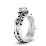 Load image into Gallery viewer, twisted-heart-wedding-band-with-black-diamond-in-white-gold-FDENS3301HTGBLACK-NL-WG.jpg
