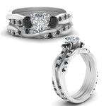 Load image into Gallery viewer, twisted-heart-wedding-band-with-black-diamond-in-white-gold-FDENS3301HTGBLACK-NL-WG.jpg
