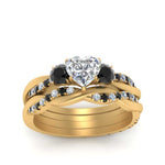 Load image into Gallery viewer, twisted-heart-wedding-band-with-black-diamond-in-yellow-gold-FDENS3301HTGBLACK-NL-YG.jpg
