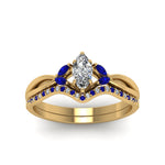 Load image into Gallery viewer, twisted-marquise-cut-diamond-bridal-set-with-blue-sapphire-in-14K-yellow-gold-FD8300MQGSABL-NL-YG.jpg
